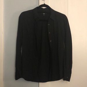 Black Silky Button Down